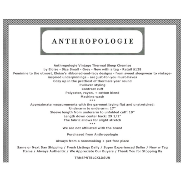 🌺SOLD ON BAY🌺 128 Anthropologie Vintage Chemise Small 2 Nightie Lacy Thermal - Picture 2 of 12
